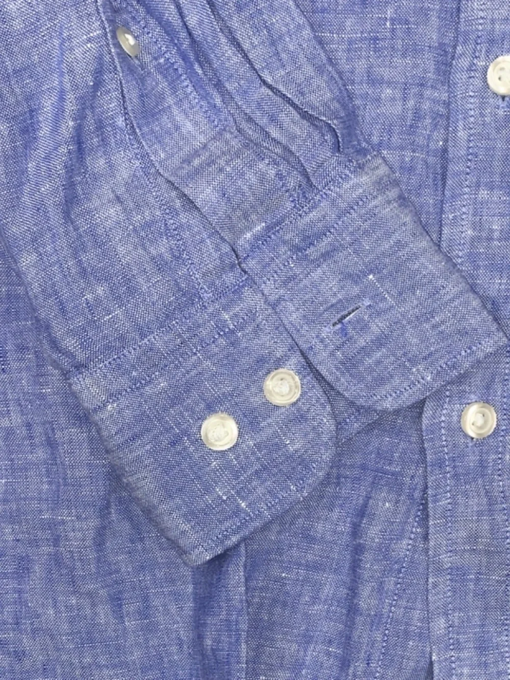 Charles Tyrwhitt Men's Linen Classic Fit Blue Button-Up Long Sleeve XL SKU 014 - Picture 2 of 6